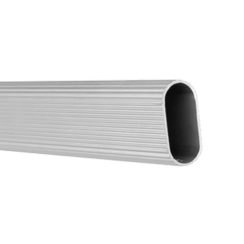 Fabricado en Italia soporte y tornillos para la fijación Barra perchero de aluminio para armario: 1 barra de sección ovalada longitud 1 m para cortar a medida gris 