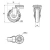 Rueda Goma Serie B-PGI 1-0017 60mm 25kg Tornillo