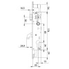 Cerraduras puerta metálica - Cerradura Metálica 2230PE 3 Puntos E30 mm Gancho y Frente Plano