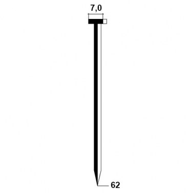 Consumibles para herramientas - Clavo en T Ø2,2 62 mm Caja 1.000