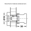 Cerraduras y cierres armario - Pomo Giratorio SYMO 30 mm Derecha Níquel