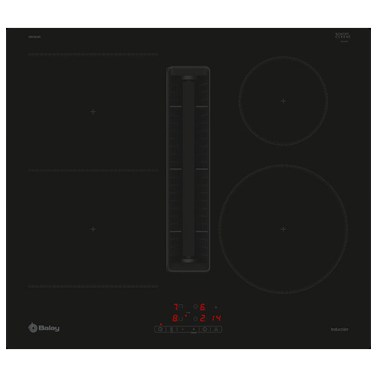 Placas de inducción - BALAY Encimera Inducción con Extractor 3EBC963ER 4 Zonas Cristal Negro