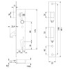 Cerradura Metálica 4240BE Gancho E30mm Sin Cilindro Inox