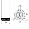 Patas y niveladores - Pata Mesa Extensible Ø60mm de 71-110 cm Cromo Mate