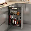 Interior cocina - Botellero Extraible Flat Guías Laterales M20 Antracita (BL)