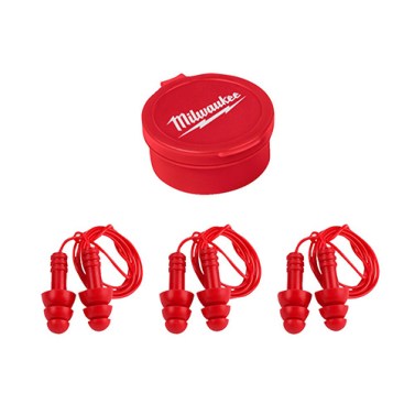 Protección laboral - Tapones Auditivos con Cuerda MILWAUKEE Pack 3uds