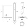 Kit Cuadrado Puerta Corredera de Condena 7530 Cromo Satinado