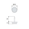 Patas y niveladores - Deslizante Silla A300 15 mm Blanco