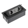 Enchufe Rectangular para Muebles Soft 2 Tomas + 2 USB Negro