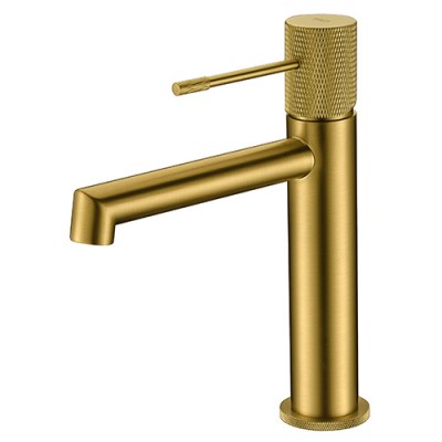 Accesorios y ayudas baño - IMEX Grifo Monomando Lavabo LINE Oro Cepillado