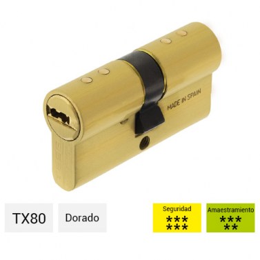 Cilindros - Cilindro de Seguridad TX80 Latón TESA