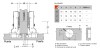 Bisagra BYP Acodada Ø40 mm 95º Ejes 52 mm con Pistón Níquel