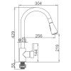 IBERGRIF Grifo Cocina Extraíble Caño Alto M22136 Cromo Brillo