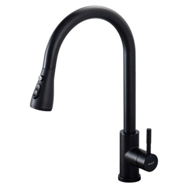 IBERGRIF Grifo Cocina Extraíble Caño Alto M22136B Negro Mate