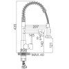 IBERGRIF Grifo de Cocina Profesional Caño Alto M22144 Cromo Brillo