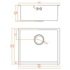 IBERGRIF Fregadero M87044B 70x44 cm Grafito