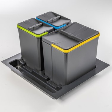 Bandeja Cubo Basura AxiSpace 600 con 3 Cubos