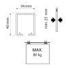 Perfil Aluminio Sensus 80 Kg 3 Metros Negro Mate